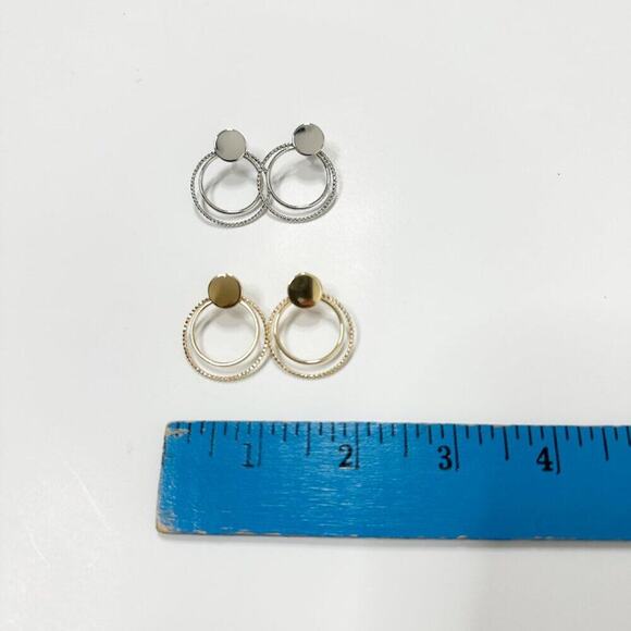 2/$30 NEW Boho Festival Double Circle Earrings Gold or Silver Post Stud 147 - Picture 8 of 13